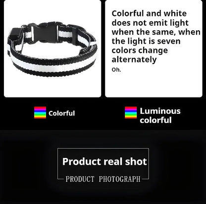 Dog Collar Nylon LED Night Safety Flashing Glow In The Dark Pet Dog Leash Pet Dogs Luminous Fluorescent Dog Accessories Collar