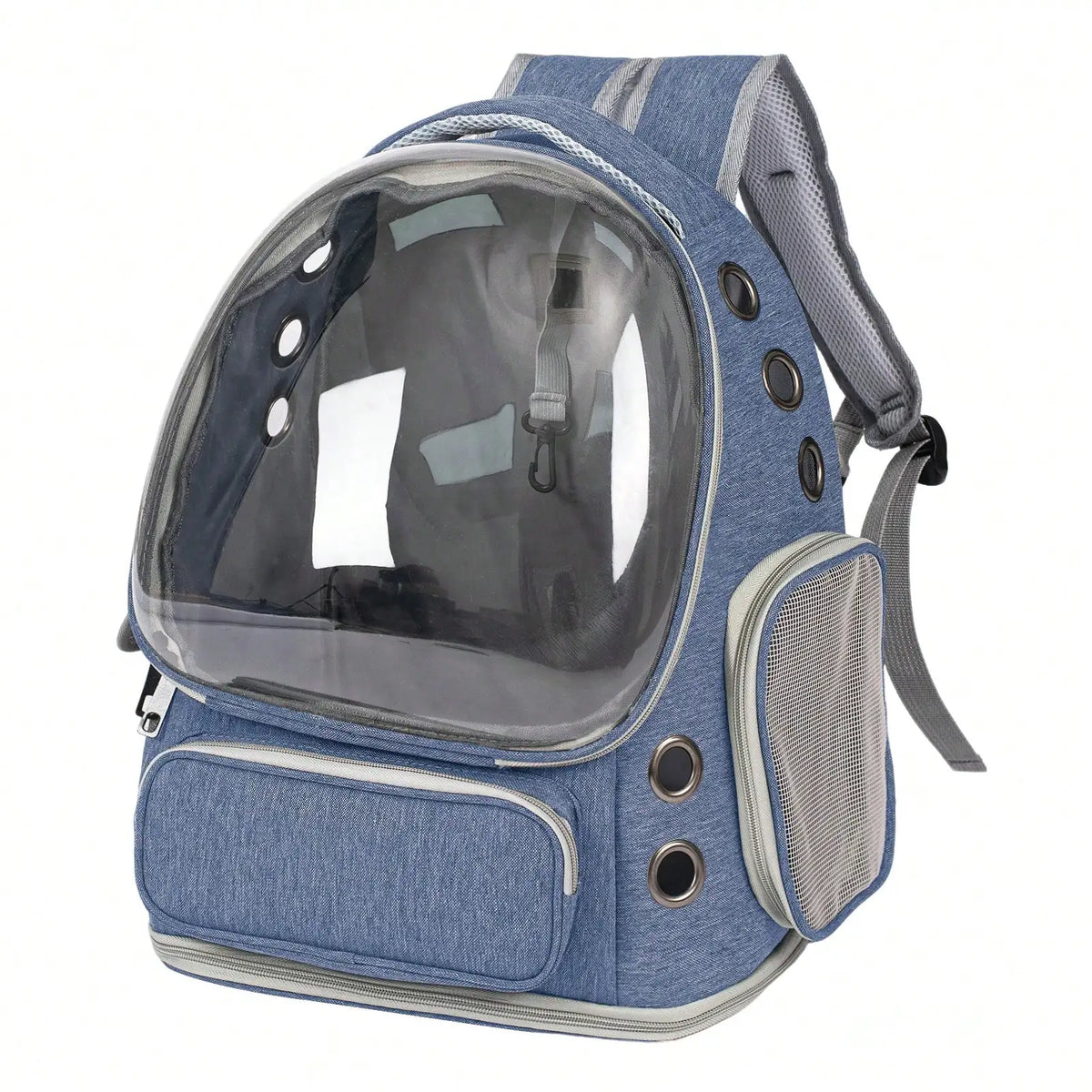 Mochila transparente de gran capacidad para mascotas - Diseño portátil de doble hombro, ideal para viajar y aventuras al aire libre con gatos y perros pequeños