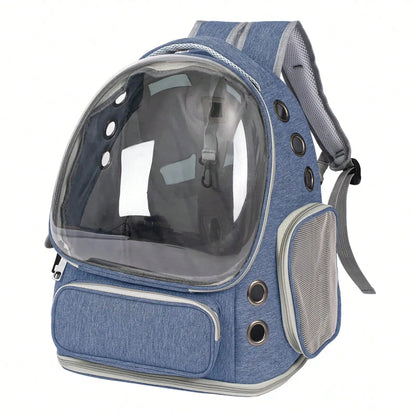 Mochila transparente de gran capacidad para mascotas - Diseño portátil de doble hombro, ideal para viajar y aventuras al aire libre con gatos y perros pequeños
