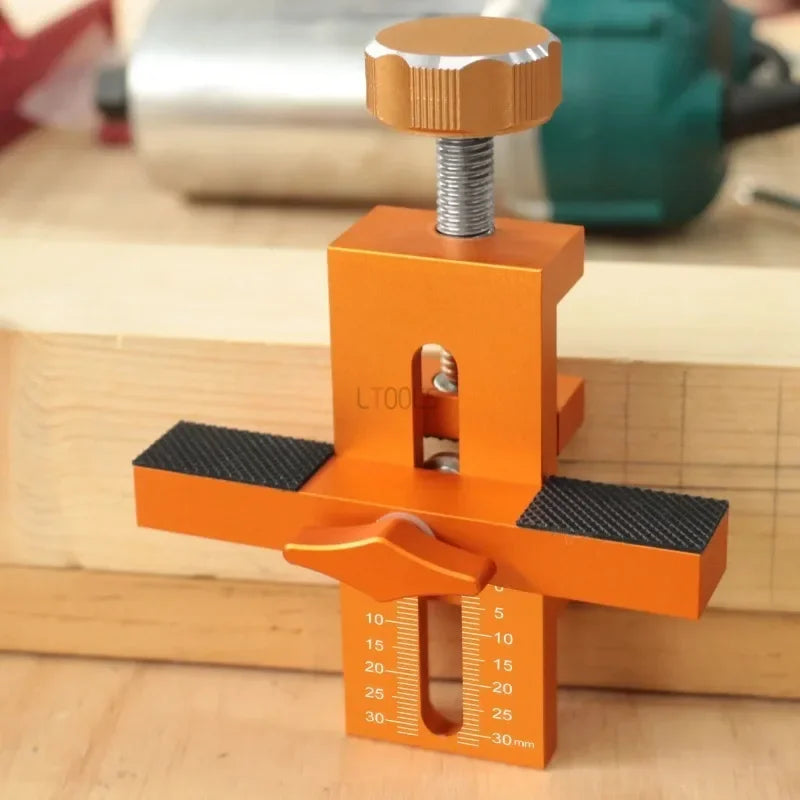 2 in 1 Cabinet Door Installation Positioner, 6/8/10mm Rebounder Punching Mounting Jig for Wardrobe Cabinet Door Panel Installation