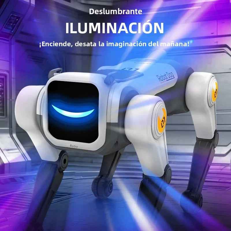 Perro Robot Mágico con IA, Control por Voz a través de Control Remoto de 2.4GHz, Programación Inteligente, Luces en los Ojos, para Niños y Entusiastas de la Tecnología