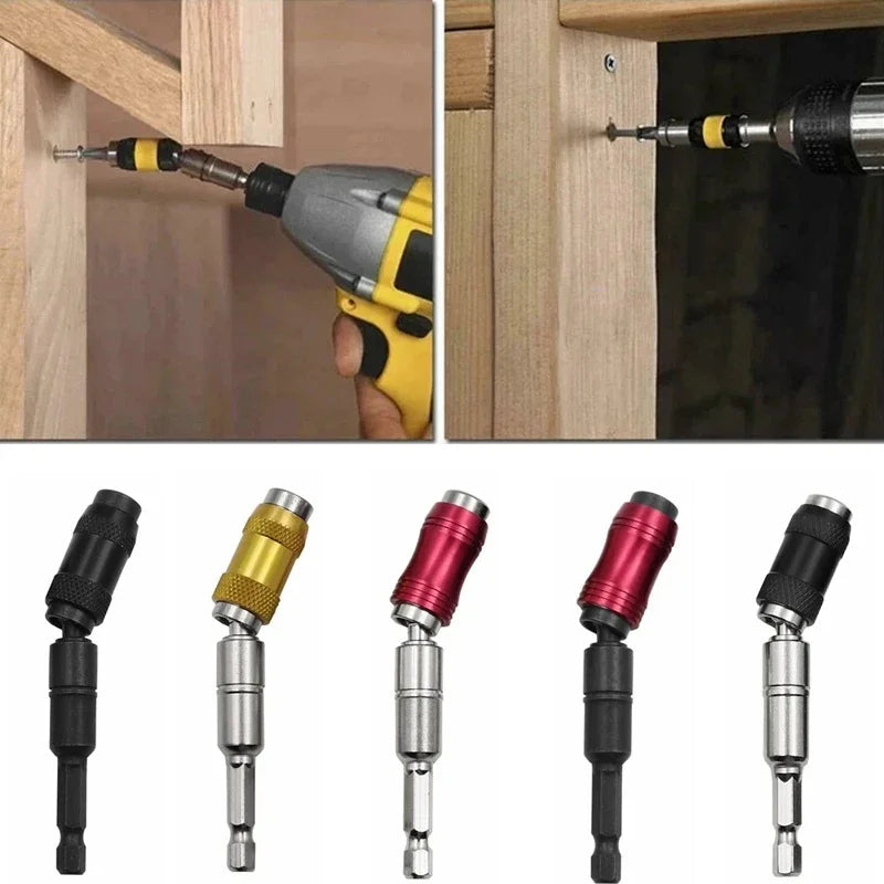 1 ud. Adaptador universal magnético de punta de taladro de tornillo con mango hexagonal curvo rojo para extensión direccional, accesorios para herramientas eléctricas