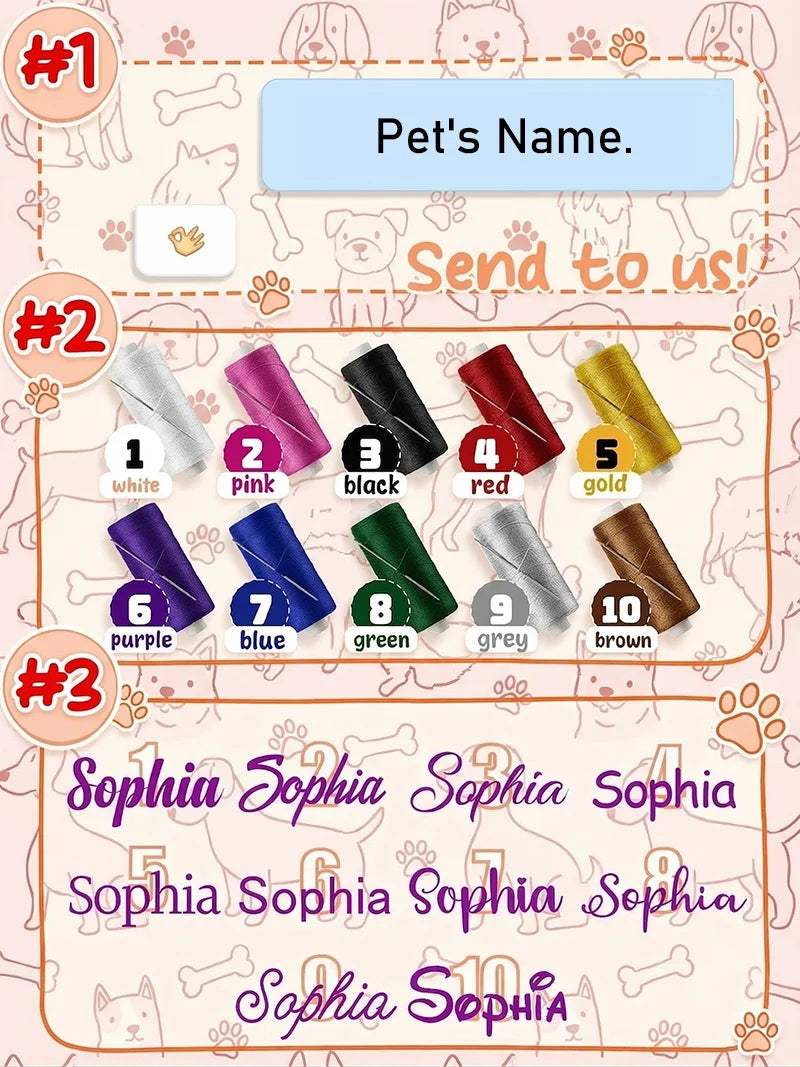 Personalized Embroidered Dog Bandana, Adjustable Multi-Color Anti-Slobber Triangle Pet Scarf