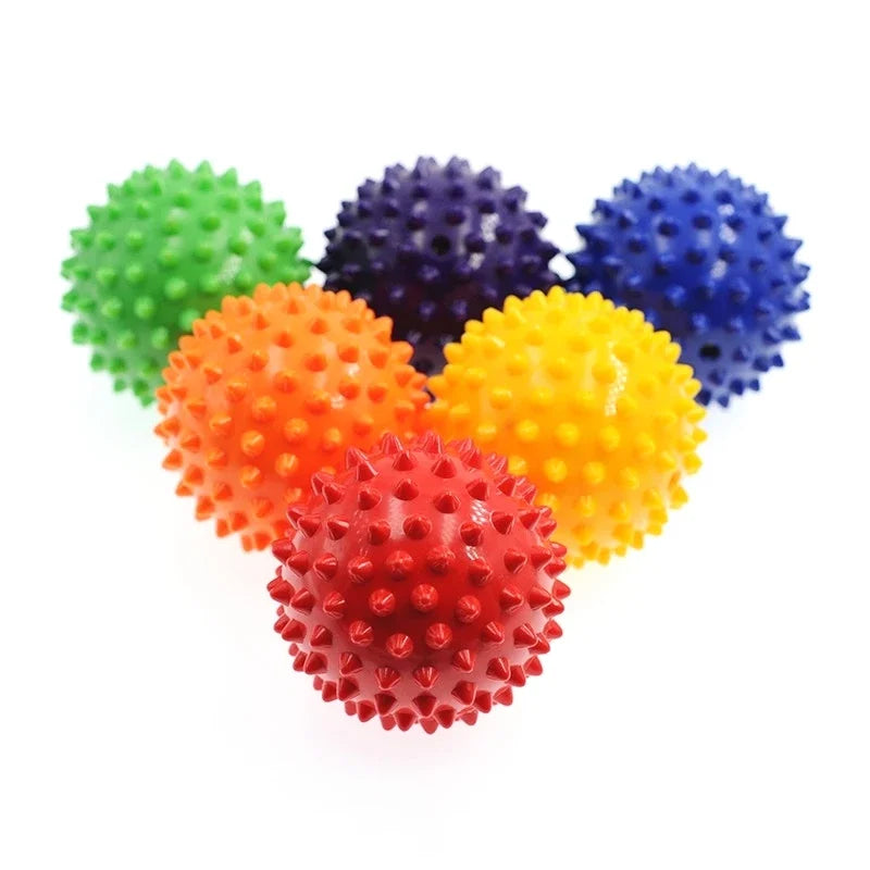 Bola de PVC para fisioterapia y Fitness, Bola de masaje con púas duras para aliviar la fascitis Plantar, equipo portátil, deportes de culturismo, 7cm