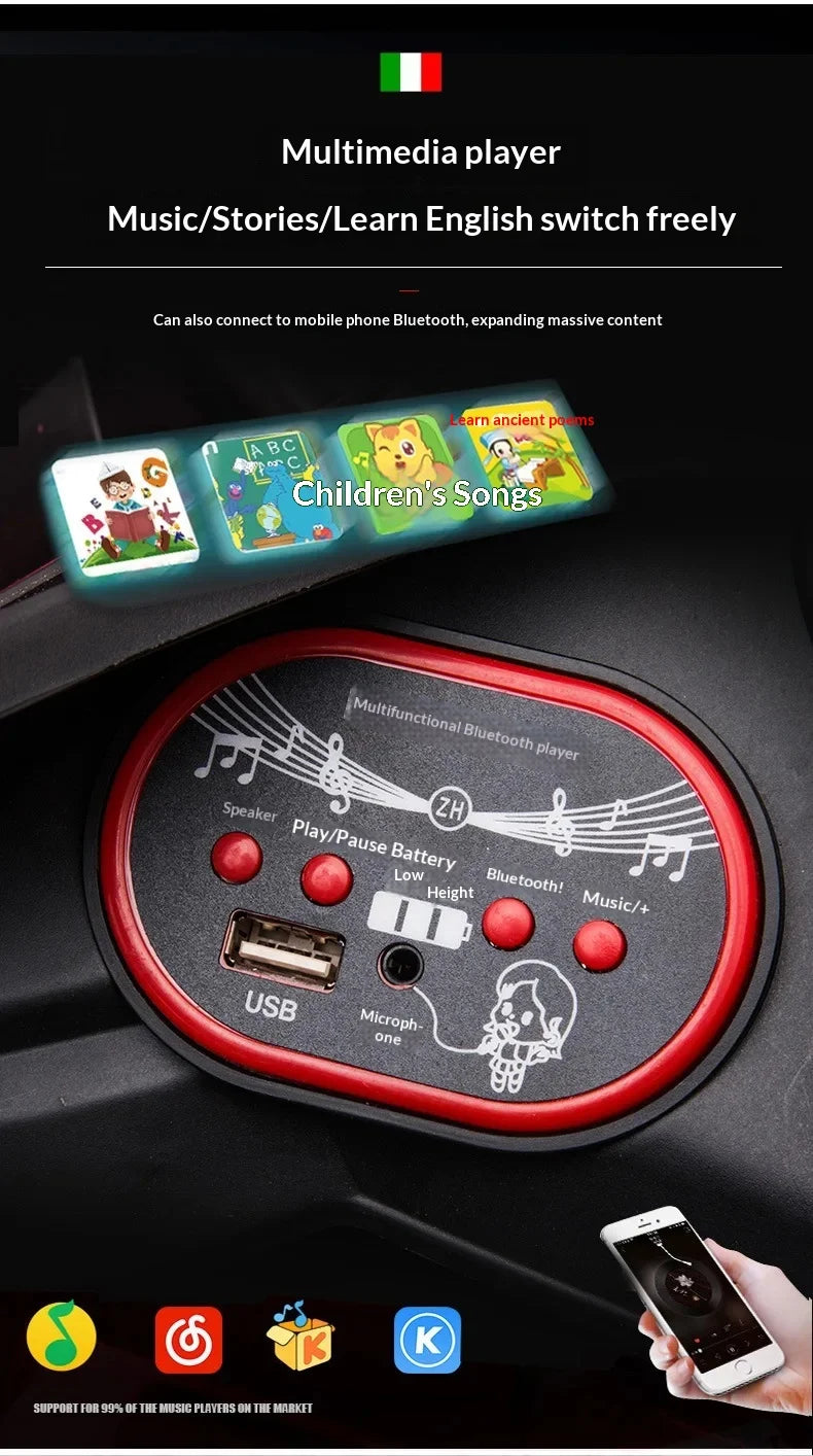 Juguete eléctrico recargable para niños de 1 a 5 años, coche de paseo con Control remoto de cuatro ruedas para niños y niñas