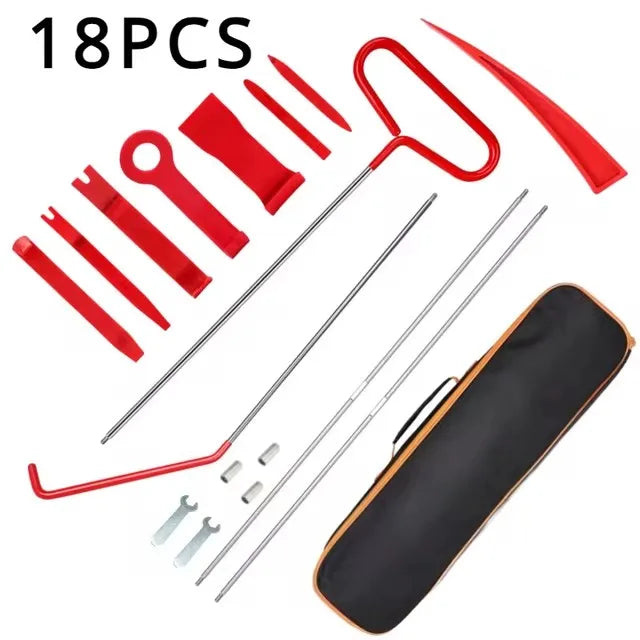 21/18PCS Car Door Tool Kit Inflatable Air Pump Auto Window Door Opening Tool Long Reach Grabber Kits with Carrying Bag