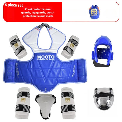 Taekwondo Combat Protective Gear Training Set Actual Combat Equipment Thicken Competition Martial Arts Protective Gear Set