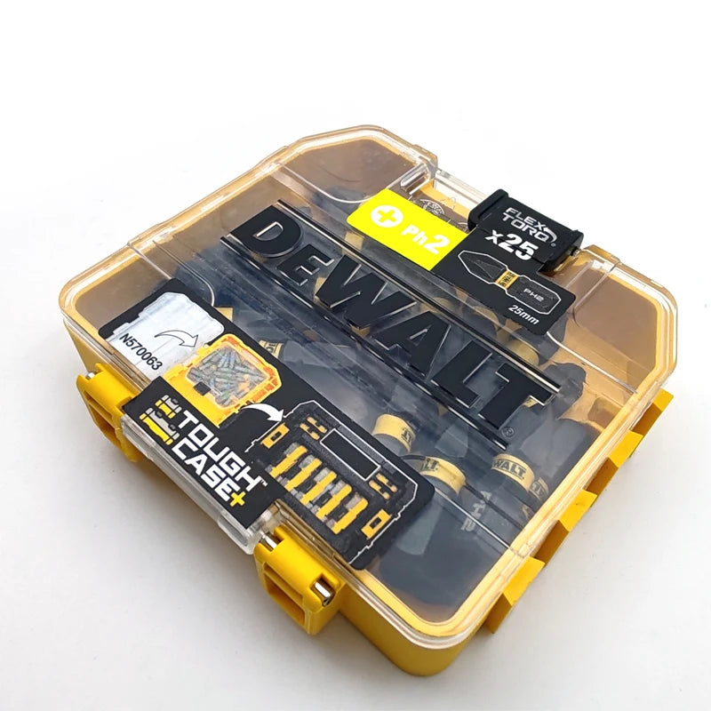 DEWALT DT70555T FLEXTORQ PH2 25mm Impact Screwdriver Bit Set, 25 Pieces, with Mini Storage Box, Fasteners, and Power Tool Accessories