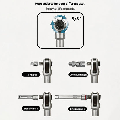 USB-C Rechargeable Electric Ratchet Wrench 3.6V 320 RPM 1/4' 3/8' Bidirectional with LED Battery Indicator for DIY Repair Auto