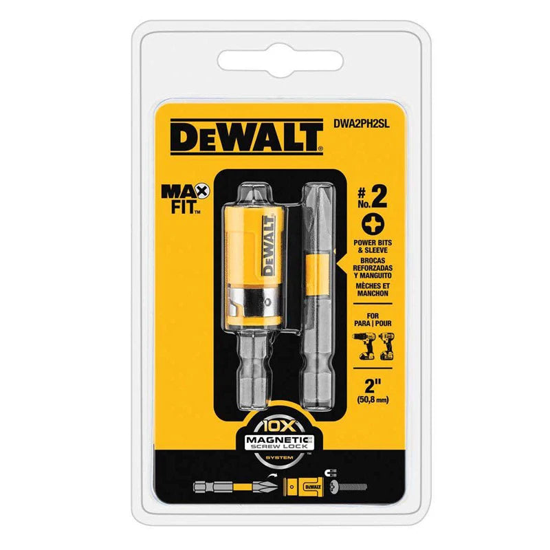 DEWALT Original PH2/PH3/SL8 Bits DWASLVMF2 DWA2PH2SL Hexagonal Sleeve Magnetic Ring Medium Small Box Set Tool Attachments