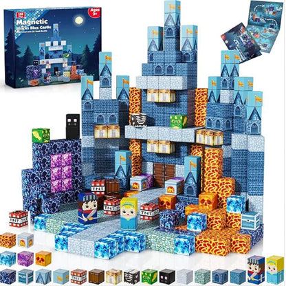 Juego de Bloques de Construcción Magnéticos Montessori STEM, Juguetes Educativos Sensoriales, Mundo de Mario, Niños y Niñas, Cubo Magnético DIY, Regalo