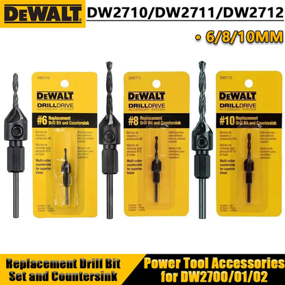DEWALT DW2710/DW2711/DW2712 6/8/10MM Replacement Drill Bit Set and Countersink Wood Drilling Holes Power Tool Accessories