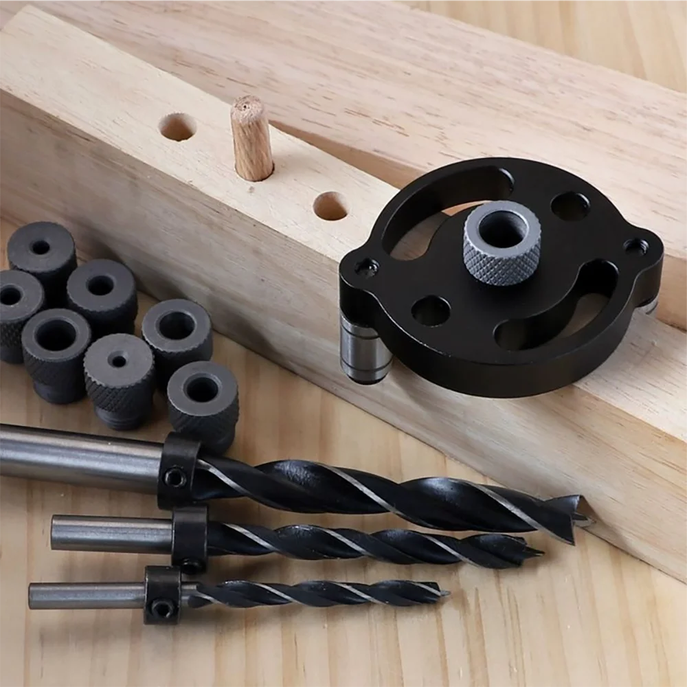 Kit de guía para espigado autocentrante - Guía de taladrado manual para orificios rectos y uniones de madera | Herramienta de carpintería de 3-10 mm para muebles de bricolaje