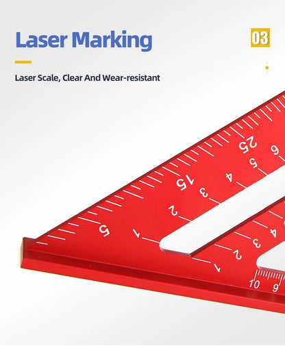 Triangle Ruler 7Inch Measurement Tool Aluminium Alloy Carpenter Set Square Angle Woodworking Tools Try Square Triangular Metric