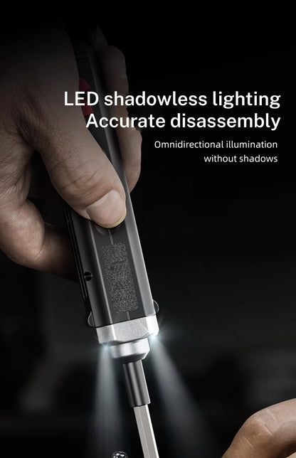 Cordless Electric Screwdriver, Rechargeable Power Screwdriver Set, Automatic Home Repair Tool Kit with USB Cable and LED Lights