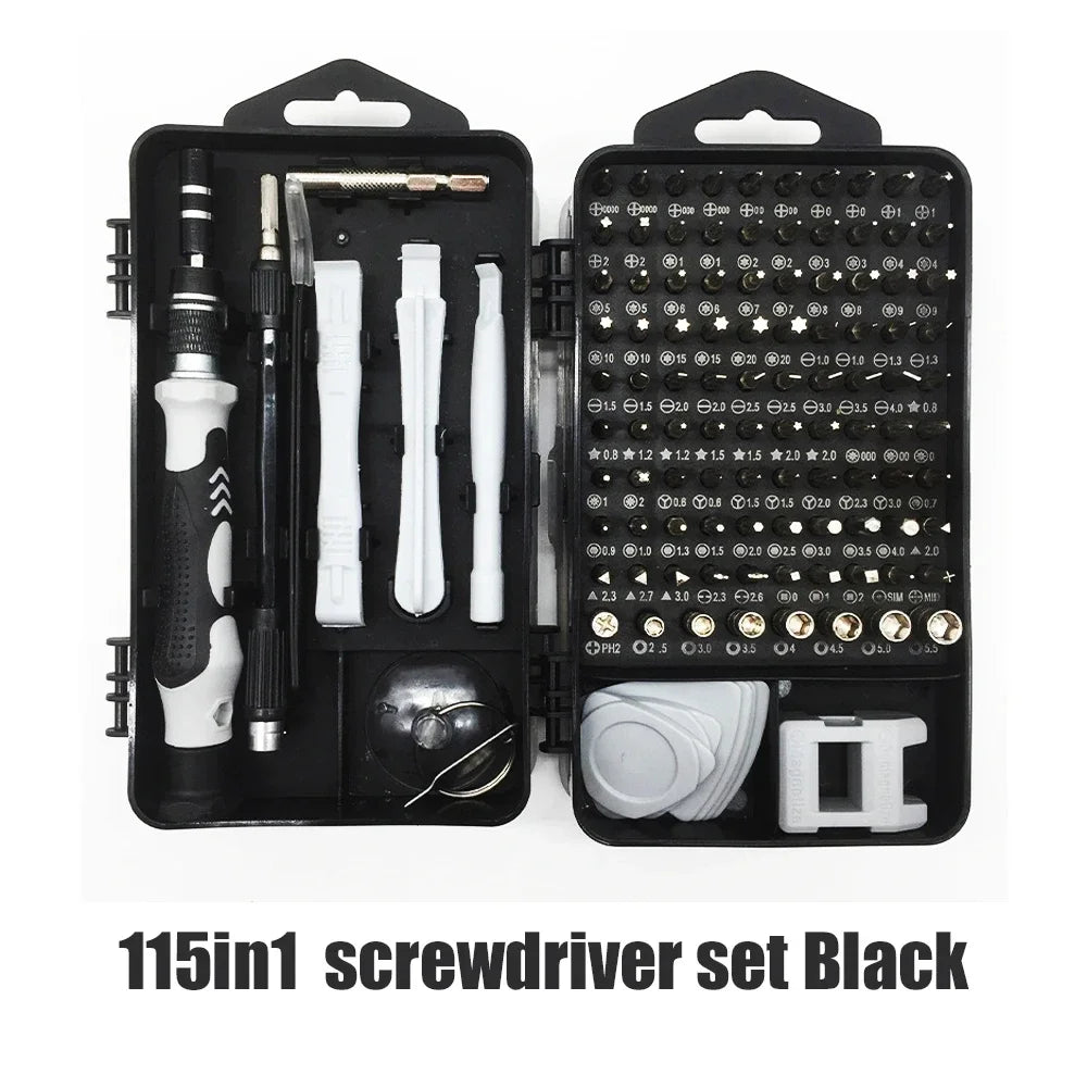 Professional 115-in-1 Precision Screwdriver Kit, Magnetic Phillips Screwdriver Bits with Extension, for Watch and Electronics Repair