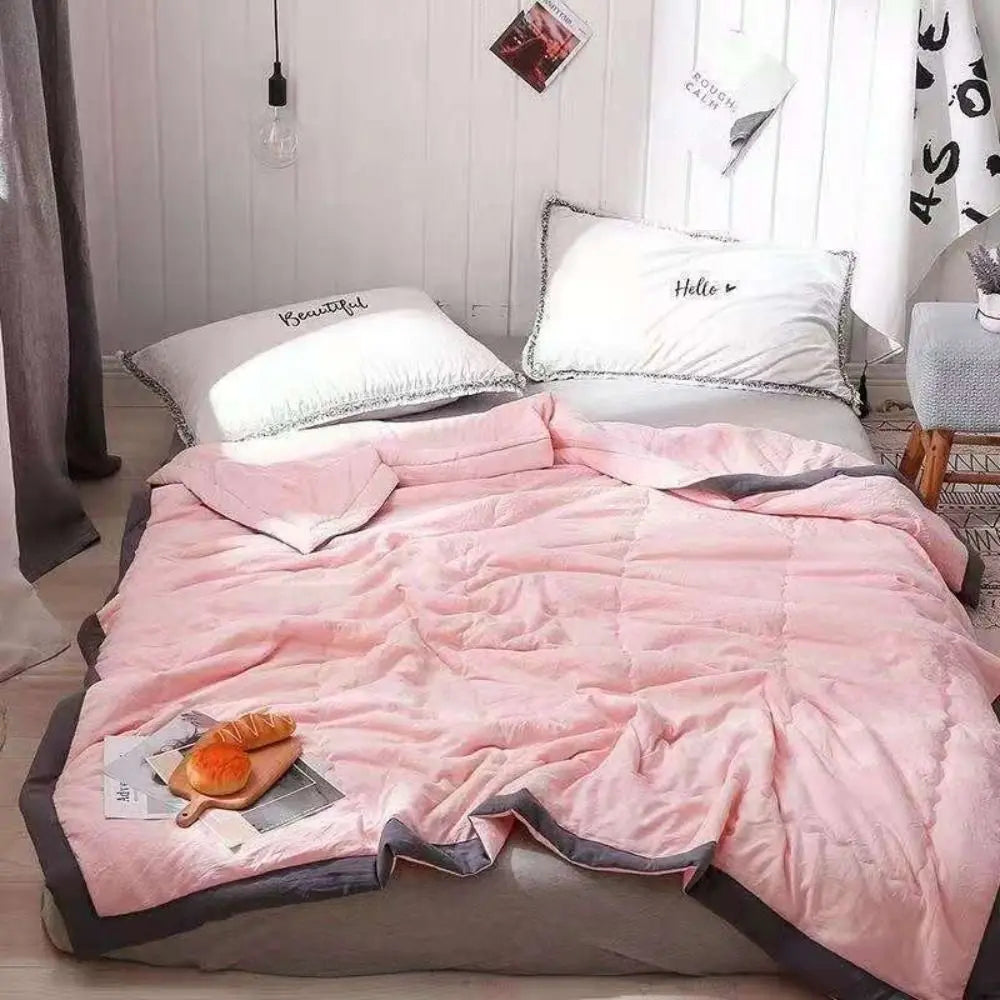 New Double Sided Cooling Blanket Skin-Friendly Breathable Conditioning Quilt Cold Effect Lightweight Cooler Quilt Spring Summer