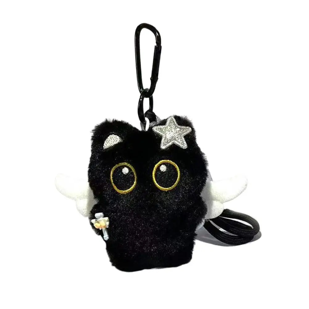 Lindo Llavero de Gato Negro de Peluche, Colgante de Dibujos Animados, Llavero Decorativo, Accesorio para Mochila, Regalo