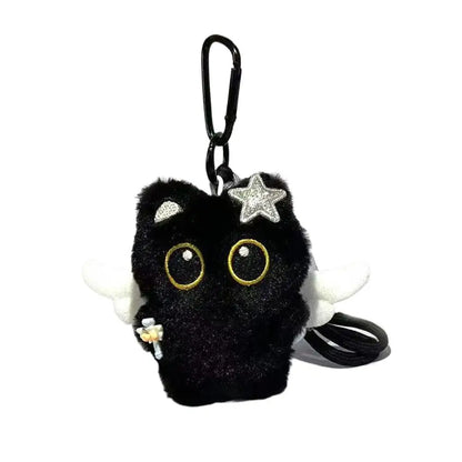 Lindo Llavero de Gato Negro de Peluche, Colgante de Dibujos Animados, Llavero Decorativo, Accesorio para Mochila, Regalo