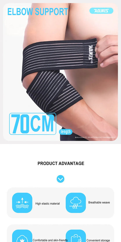 AOLIKES 1PC 40-180cm Compression Bandage Protector Knee Support Brace Sports Elastic Elbow Straps Leg Bands Bandage Workout Wrap