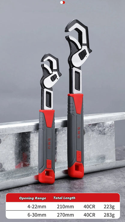 8/10inch Universal Multifunctional Self-Locking Wrench Fast Adjustable Wrench Car Repair Wrench Plumber Multi Hand Tool