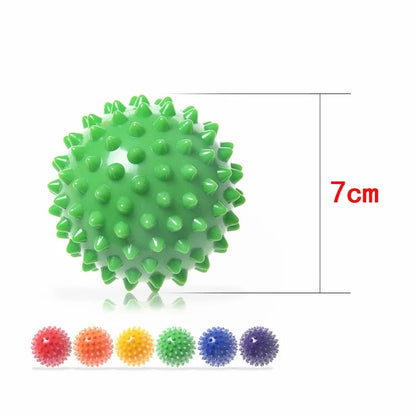 Bola de PVC para fisioterapia y Fitness, Bola de masaje con púas duras para aliviar la fascitis Plantar, equipo portátil, deportes de culturismo, 7cm