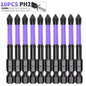 5/12Pcs Magnetic Screwdriver Bits Set Non-slip Shockproof Phillips Impact Hex Shank Alloy Steel for Power Tools