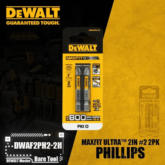 DEWALT DWAF2PH2-2H Punta PHILLIPS MAXFIT ULTRA 2IN # 2 2PK Accesorios para herramientas eléctricas