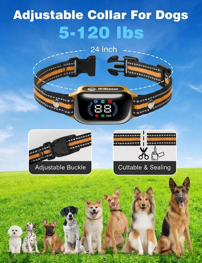 Collar inteligente 2 en 1 antiladridos y de descarga automática para perros de todos los tamaños, collar eléctrico con control remoto de 3300 pies, collar de adiestramiento para perros resistente al agua IPX7