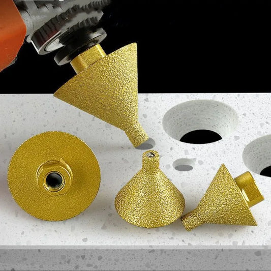 M14 Diamond Chamfer Finger Bit for Enlarging, Shaping, and Beveling Existing Holes, 50mm for Granite, Marble, Tile, and Stone Grinding and Carving