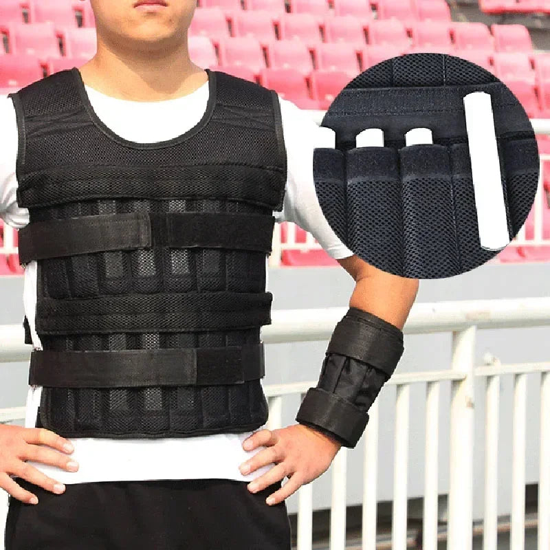 New training jacket, gym and fitness equipment, 15/35KG adjustable loading weight vest, training vest for running and boxing, sand clothing