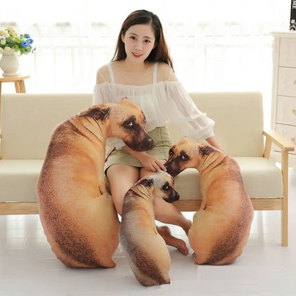 Soft Lifelike Animal Throw Pillow Hound Plush Creative Cushion 3D Dog Pillow Office