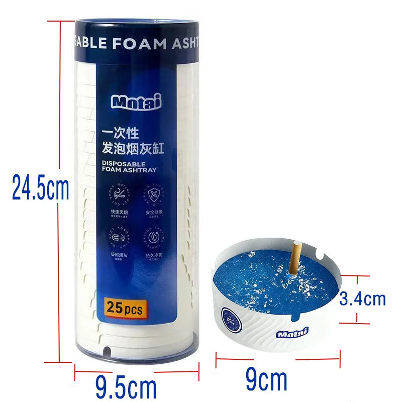 Ashtray for Cigarettes Outdoor Vehicle Mounted Ashtray Disposable Ash Tray for Office Household Portable Use 25/50/100 PCS
