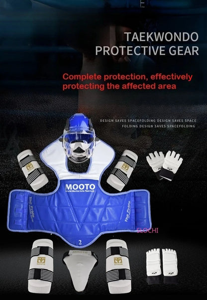 Taekwondo Combat Protective Gear Training Set Actual Combat Equipment Thicken Competition Martial Arts Protective Gear Set