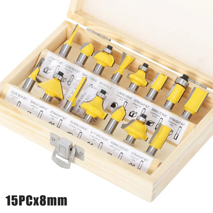 1/2 inch-1/4 inch-CNC solid carbide woodworking router bit, edge trimming machine wood milling cutter, 24-35-50 pcs wood tool set