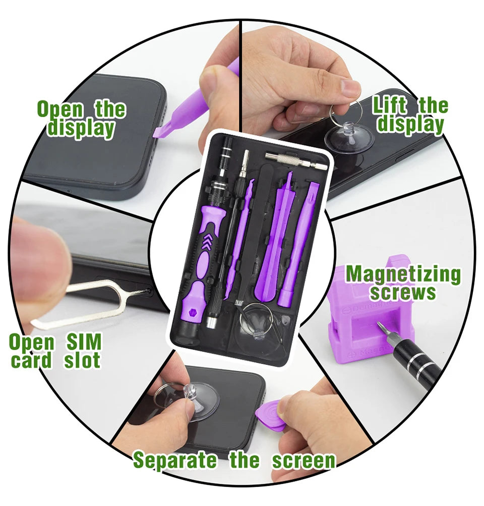 115-in-1 Magnetic Screwdriver Bit Kit, Torx Phillips Screwdriver Set with Removal Wrench, Repair Hand Tools for Phone & PC