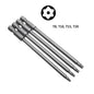 4Pc 1/4inch Hex Shank 100mm Long Screwdriver Bits Set For Torx / Hexagon / Cross / Slotted Hand Tool Alloy Steel