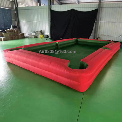 Mesa de billar de fútbol inflable roja de primera calidad, cancha de billar de fútbol portátil grande de tamaño humano con soplador para juego