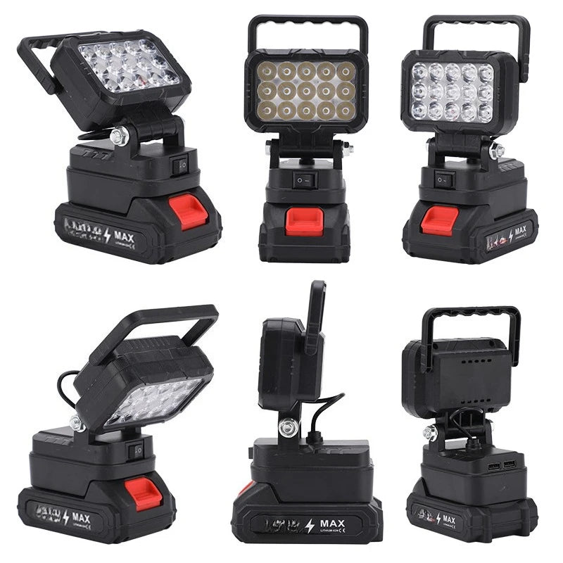 Luz de trabajo LED de 3 pulgadas para batería Makita de 18V/21V BL1830, foco para exteriores, lámpara de emergencia, accesorios para herramientas eléctricas