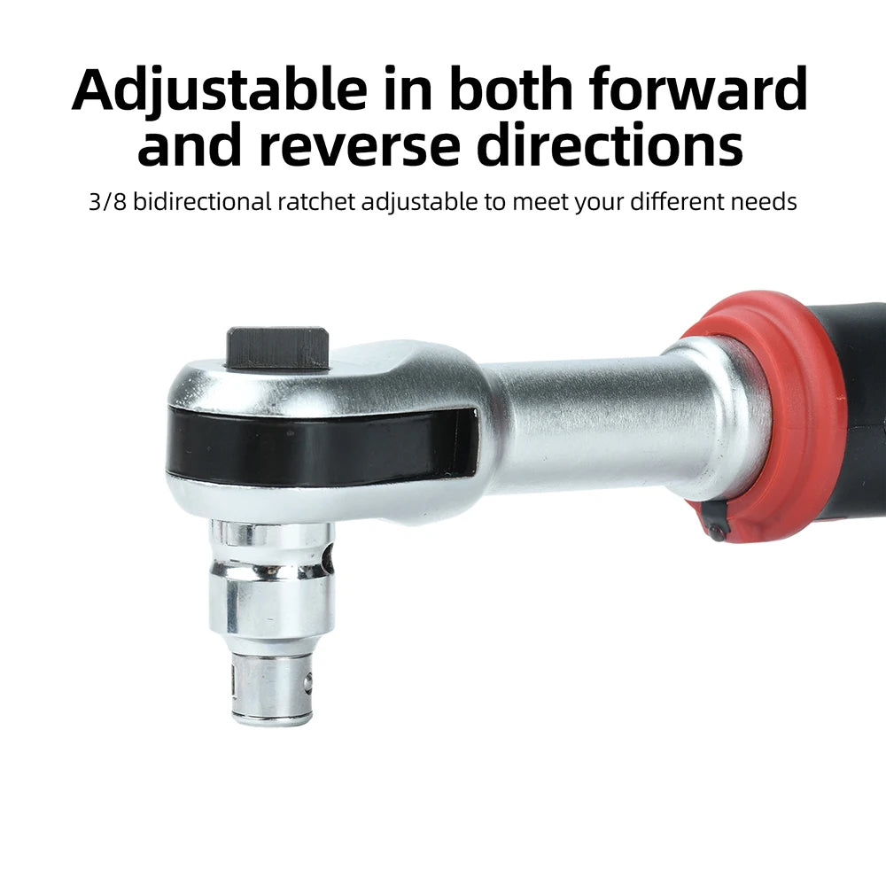 USB-C Rechargeable Electric Ratchet Wrench 3.6V 320 RPM 1/4' 3/8' Bidirectional with LED Battery Indicator for DIY Repair Auto