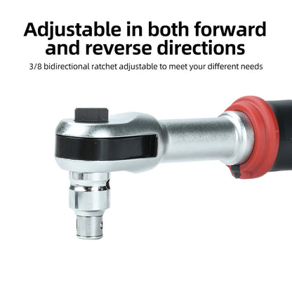 USB-C Rechargeable Electric Ratchet Wrench 3.6V 320 RPM 1/4' 3/8' Bidirectional with LED Battery Indicator for DIY Repair Auto