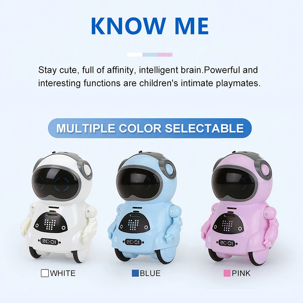 Robot Infantil Interactivo con Voz, Reconocimiento de Voz, Grabación, Canto, Baile y Cuentos, Mini Robot Inteligente de Juguete