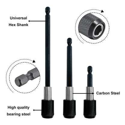 Varilla de Extensión Hexagonal de Liberación Rápida y Autobloqueo de 60-150 mm, Adaptador para Taladro Eléctrico y Destornillador, Accesorio para Herramientas Eléctricas