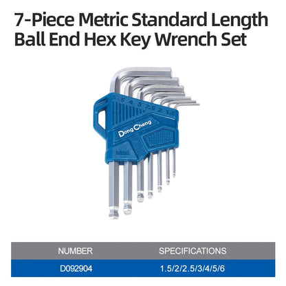 7PCS Long Ball End Hex Key Set, CR-V Steel, 1.5-6mm Allen Wrench, Perfect for Bicycle Repair, Furniture Assembly & DIY Projects