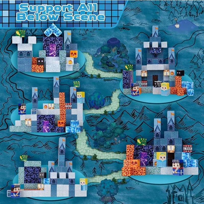 Juego de Bloques de Construcción Magnéticos Montessori STEM, Juguetes Educativos Sensoriales, Mundo de Mario, Niños y Niñas, Cubo Magnético DIY, Regalo