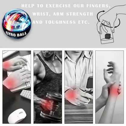 Powerball forearm exerciser, muscle fitness equipment, gyroscope, power ball, gyro, wrist strengthener, trainer, hand exercise
