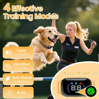 Collar inteligente 2 en 1 antiladridos y de descarga automática para perros de todos los tamaños, collar eléctrico con control remoto de 3300 pies, collar de adiestramiento para perros resistente al agua IPX7