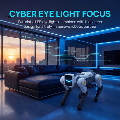 Perro Robot Mágico con IA, Control por Voz a través de Control Remoto de 2.4GHz, Programación Inteligente, Luces en los Ojos, para Niños y Entusiastas de la Tecnología