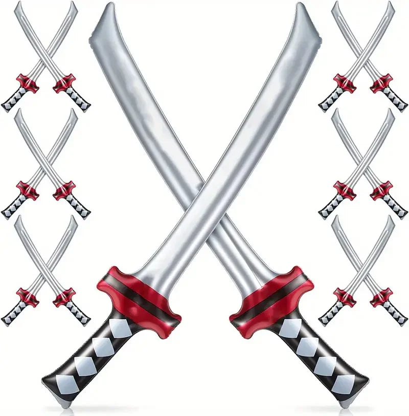 12 Uds espada inflable de samurái Ninja espada de samurái inflable juguete espada de samurái inflable
