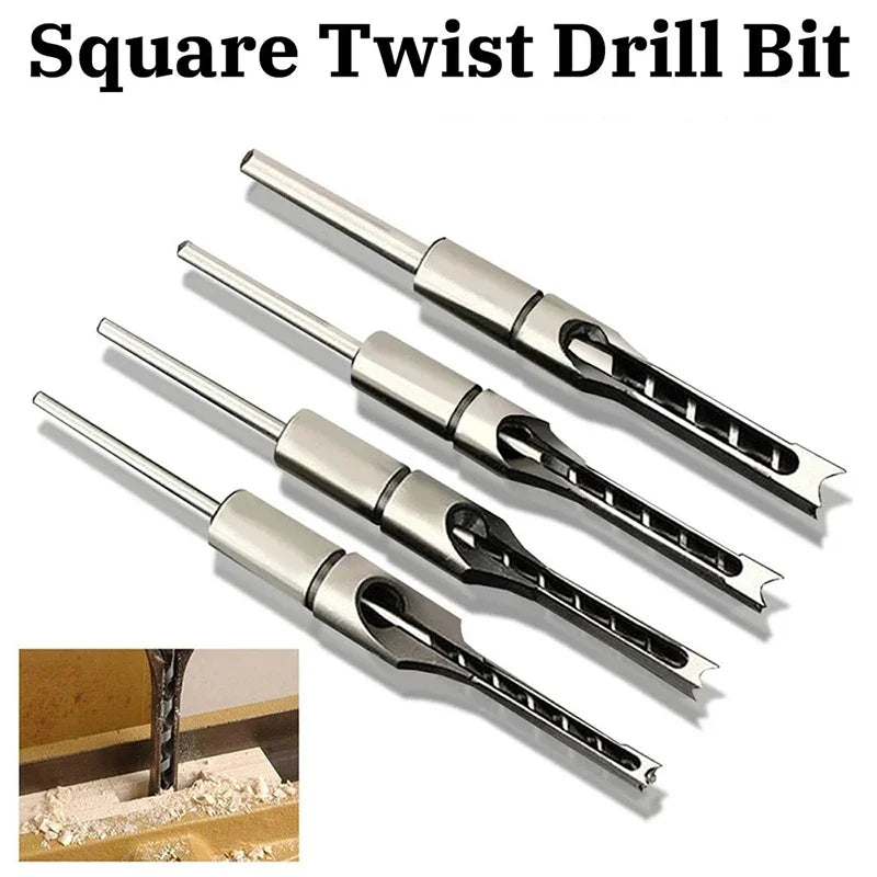 HSS Square Hole Drill Set - Auger Mortising Chisel Bit, Woodworking Drilling Tool, For DIY Furniture 1pc
